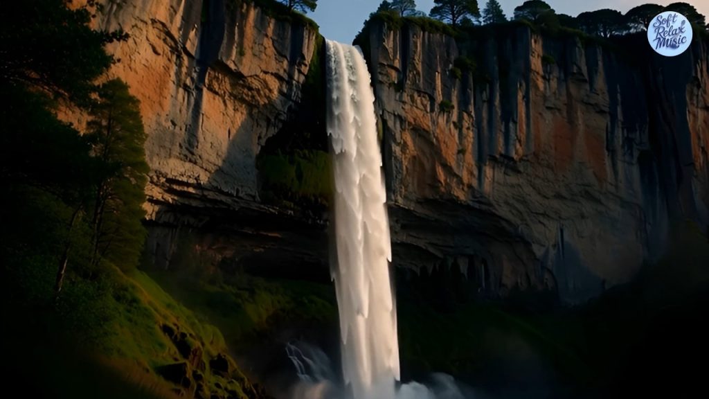 3 Hours Soft Waterfall Sounds & Gentle Background Music  Deep Sleep Relaxation Collection