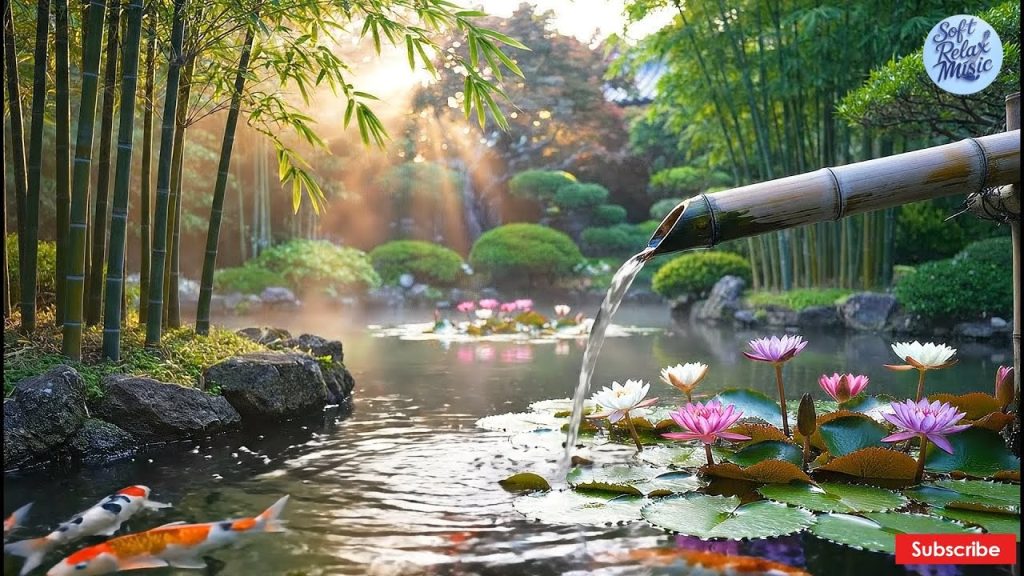 Gentle Bamboo Water Fountain & Soft Lotus Pond Sounds  Peaceful Zen Sleep Music | RELAX 11