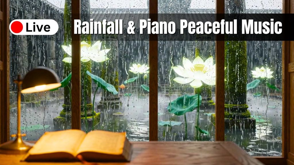 Rainfall & Piano Peaceful Music for Sleeping, Studying, and Relaxation