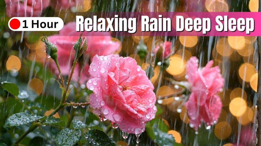 Blooming Roses Relaxing Rain Fall for Deep Sleep