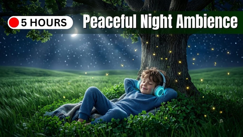 5 Hours of Peaceful Night Ambience Fireflies & Deep Focus Music for Studying, Sleeping, Reading
